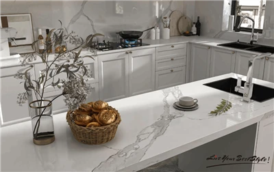 Wielkoformatowe płyty porcelanowe Alpejskie białe blaty kuchenne z kamienia spiekanego